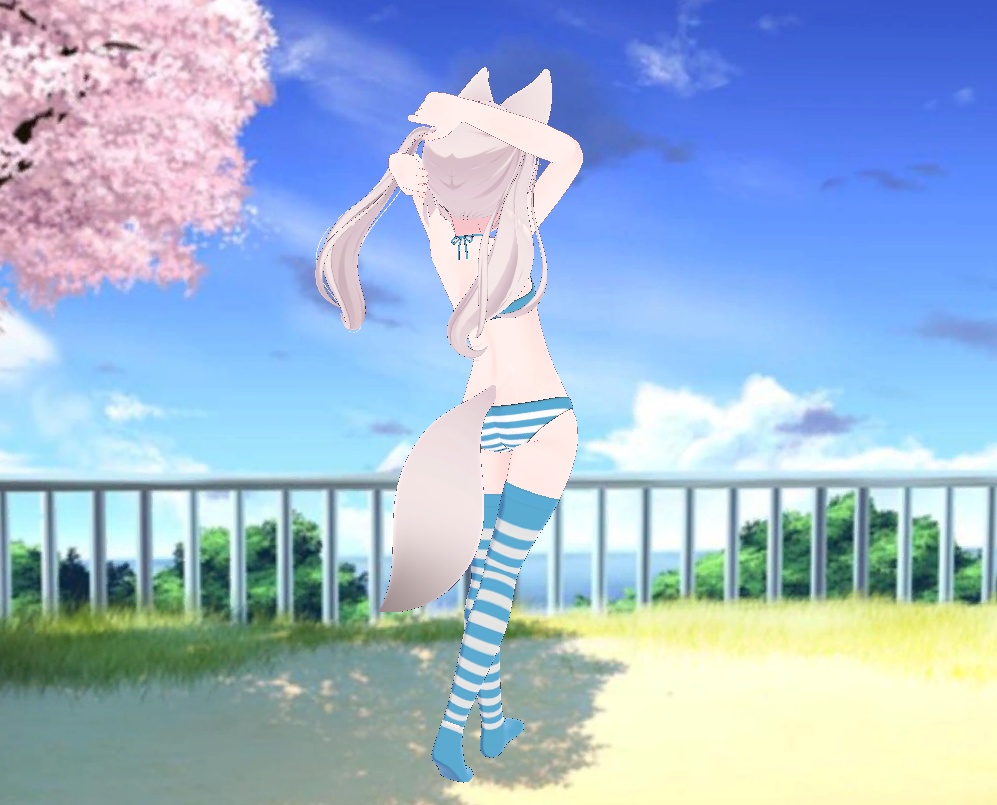 Karin - Kneesocks & Shimapan Pantsu | カリン - ニーソックスとストライプのパンティー