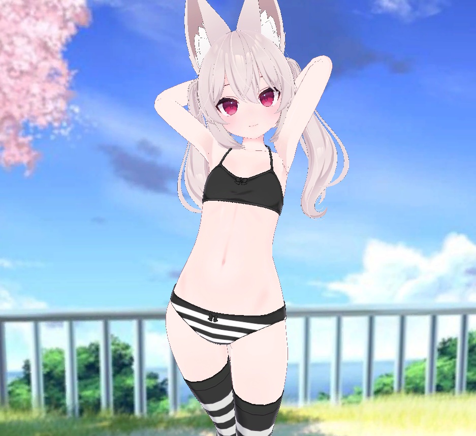 Karin - Kneesocks & Shimapan Pantsu | カリン - ニーソックスとストライプのパンティー