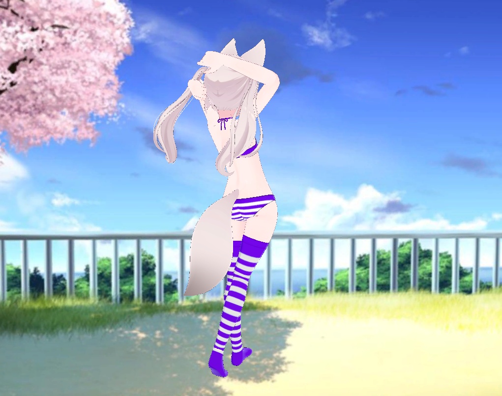 Karin - Kneesocks & Shimapan Pantsu | カリン - ニーソックスとストライプのパンティー