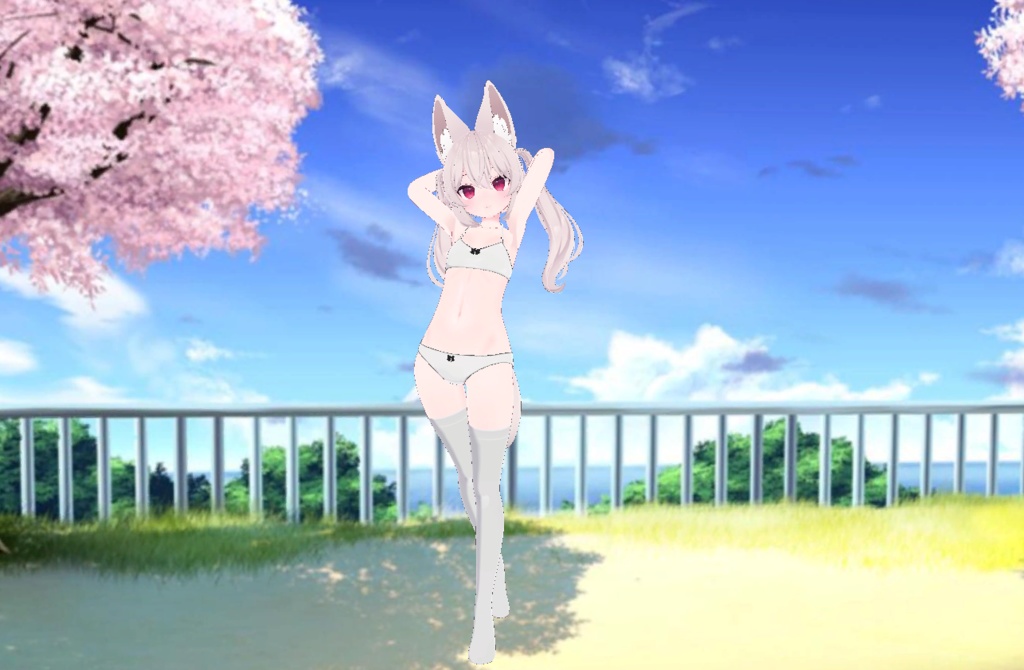 Karin - Kneesocks & Shimapan Pantsu | カリン - ニーソックスとストライプのパンティー