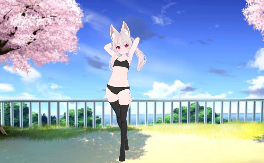 Karin - Kneesocks & Shimapan Pantsu | カリン - ニーソックスとストライプのパンティー