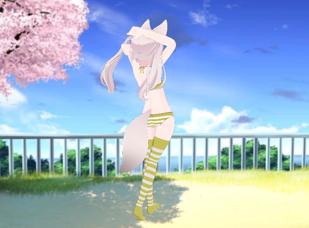 Karin - Kneesocks & Shimapan Pantsu | カリン - ニーソックスとストライプのパンティー