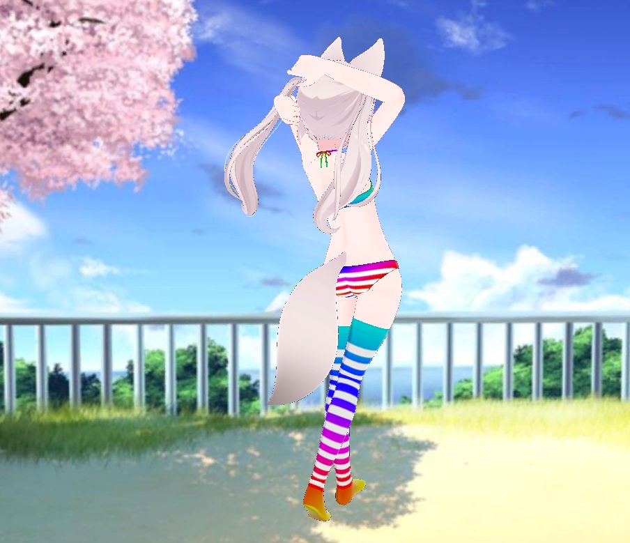 Karin - Kneesocks & Shimapan Pantsu | カリン - ニーソックスとストライプのパンティー