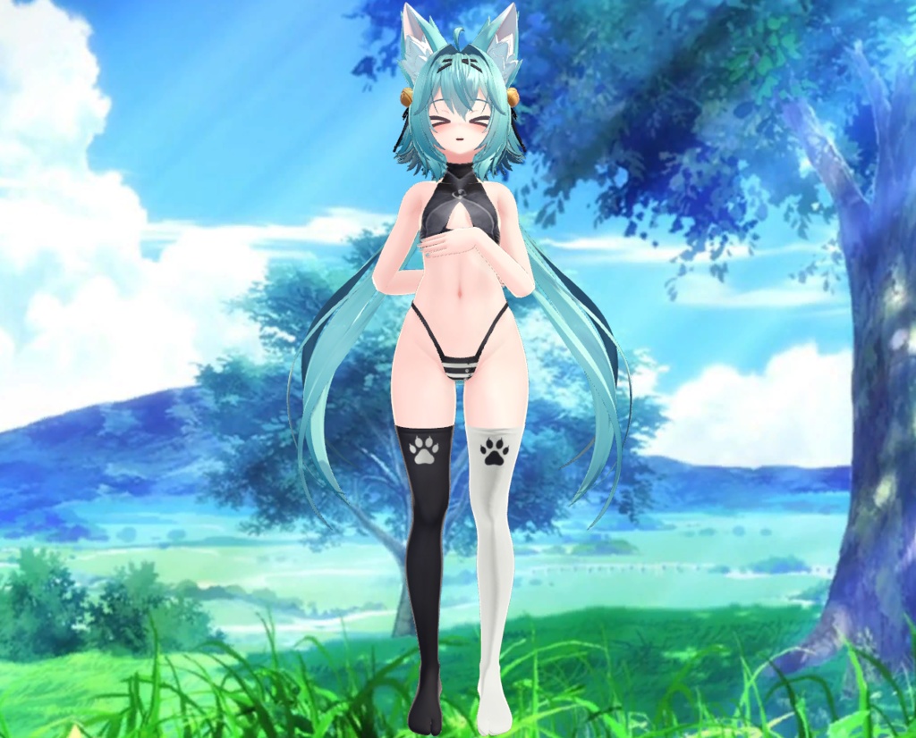 Rindo - Kneesocks Dual Color & Shimapan Pantsu | 竜胆 - ニーソックスデュアルカラー&シマパンパンツ