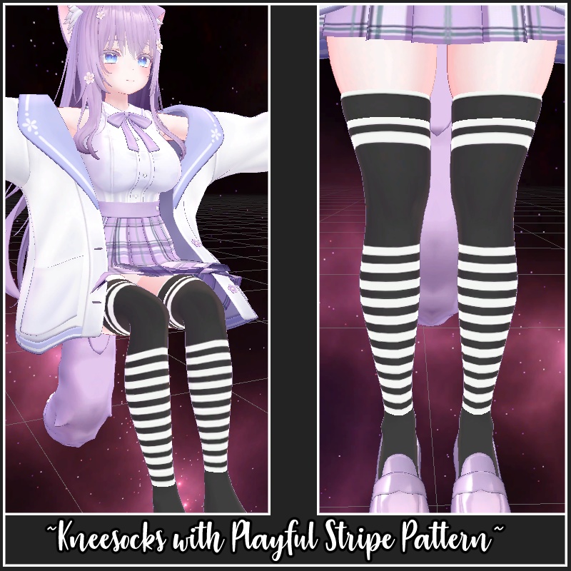 Colorful Kneesocks + Stripes for Moe | 萌え - ニーソックスとストライプのニーソックス