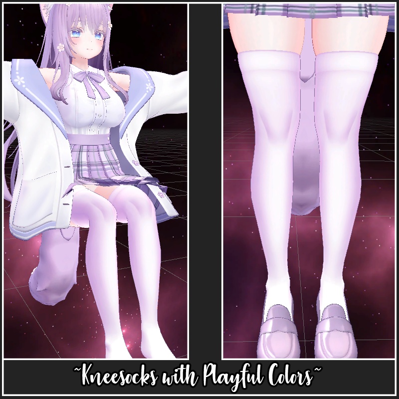 Colorful Kneesocks + Stripes for Moe | 萌え - ニーソックスとストライプのニーソックス