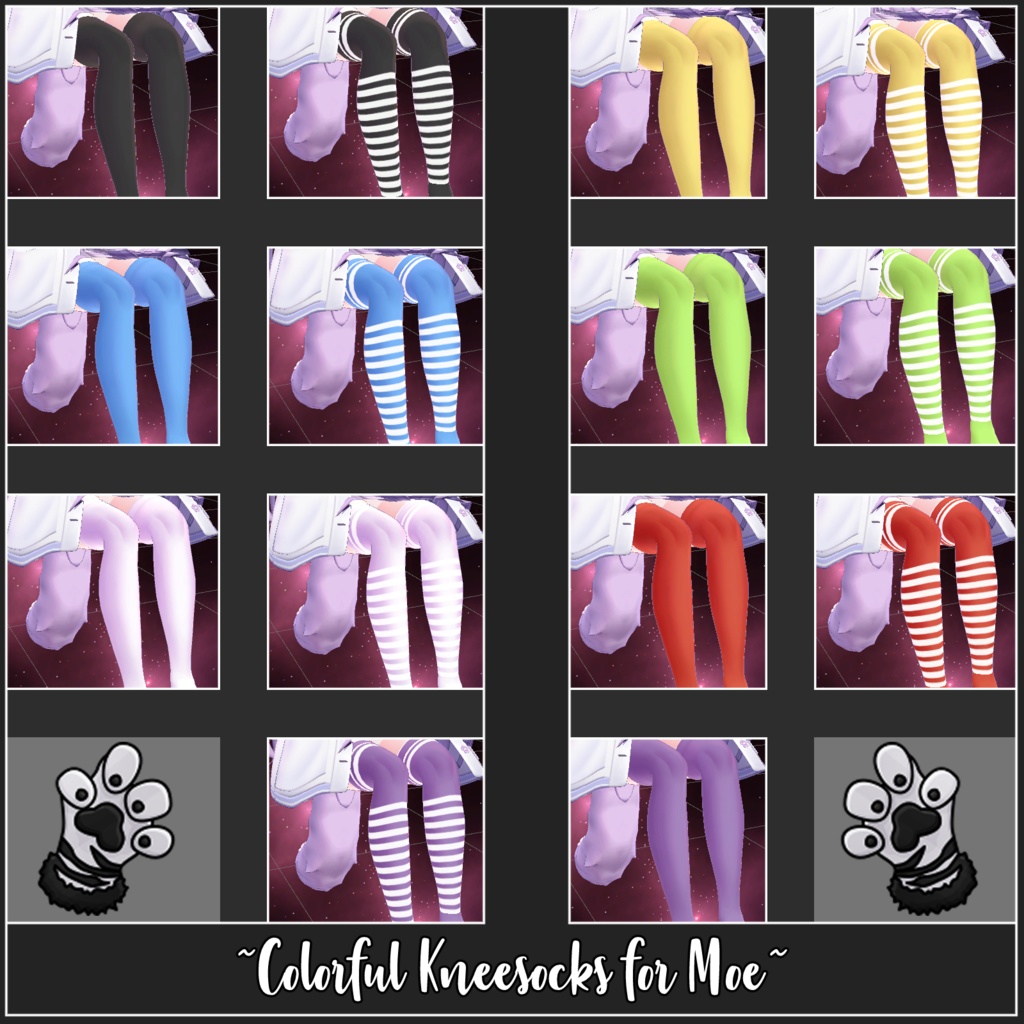 Colorful Kneesocks + Stripes for Moe | 萌え - ニーソックスとストライプのニーソックス