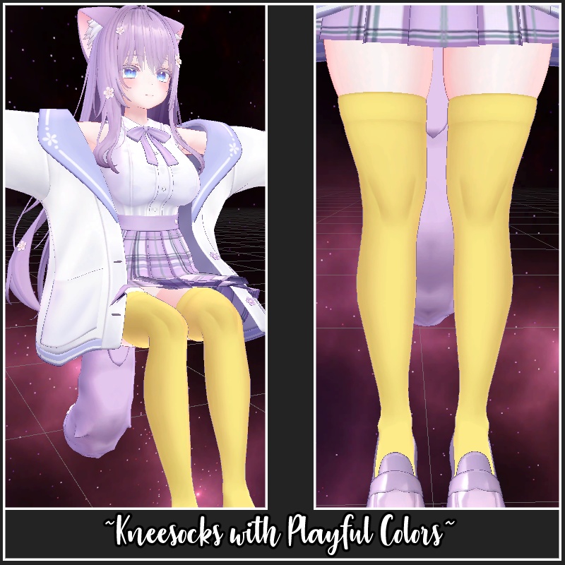 Colorful Kneesocks + Stripes for Moe | 萌え - ニーソックスとストライプのニーソックス
