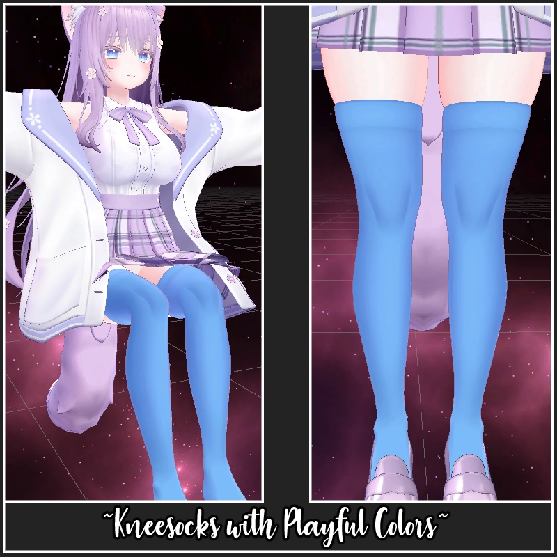 Colorful Kneesocks + Stripes for Moe | 萌え - ニーソックスとストライプのニーソックス