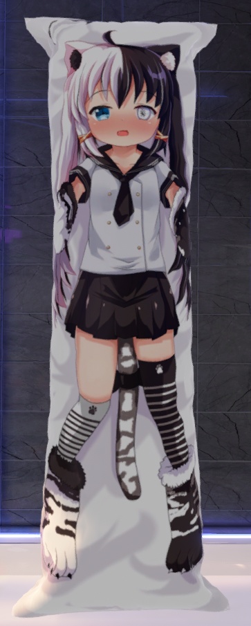 Body-pillow Art Cover Only (Digital Download) - Byakko Howaito VTuber - School Outfit | 抱き枕カバーのみ (デジタルダウンロード) - Byakko Howaito VTuber - 学校の服装