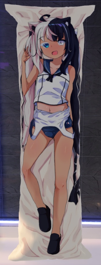 Body-pillow Art Cover Only (Digital Download) - Byakko Howaito VTuber - Swimsuit | 抱き枕カバーのみ (デジタルダウンロード) - Byakko Howaito VTuber - スクール水着