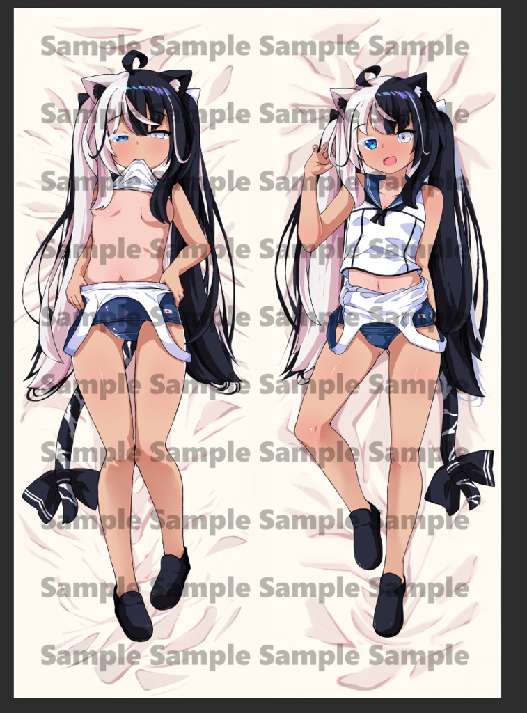 Body-pillow Art Cover Only (Digital Download) - Byakko Howaito VTuber - Swimsuit | 抱き枕カバーのみ (デジタルダウンロード) - Byakko Howaito VTuber - スクール水着