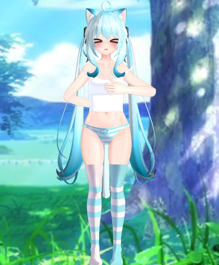 Maya - Colorful Kneesocks & Shimapan Pantsu | 舞夜 - カラフルニーソックス&シマパンパンツ