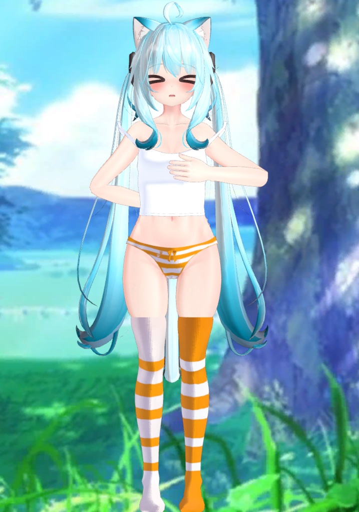 Maya - Colorful Kneesocks & Shimapan Pantsu | 舞夜 - カラフルニーソックス&シマパンパンツ