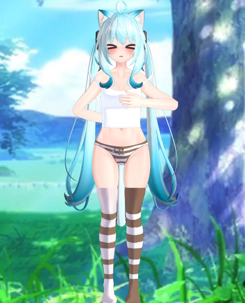 Maya - Colorful Kneesocks & Shimapan Pantsu | 舞夜 - カラフルニーソックス&シマパンパンツ