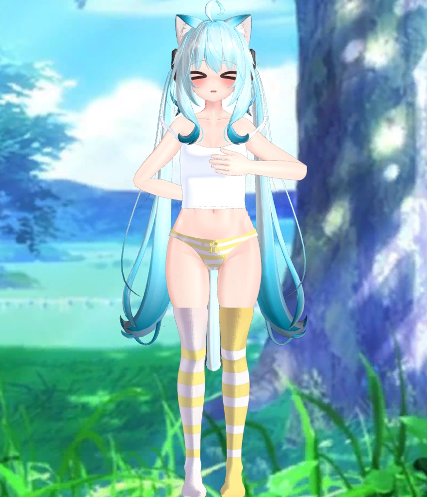 Maya - Colorful Kneesocks & Shimapan Pantsu | 舞夜 - カラフルニーソックス&シマパンパンツ