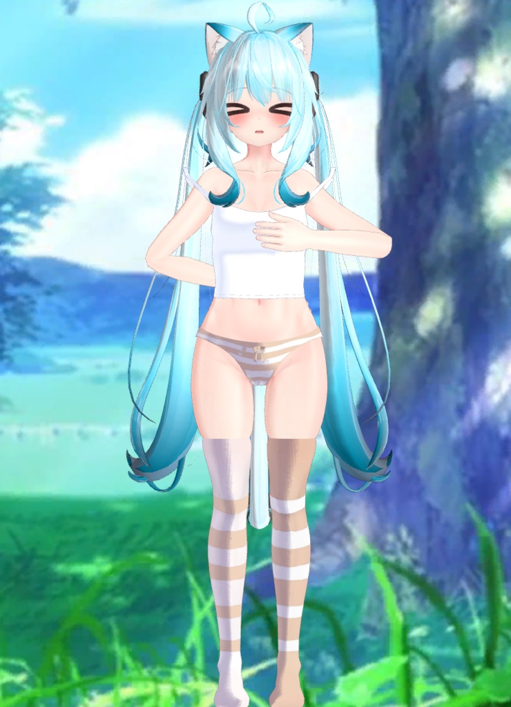 Maya - Colorful Kneesocks & Shimapan Pantsu | 舞夜 - カラフルニーソックス&シマパンパンツ