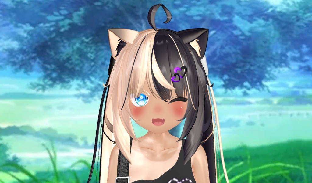 Colorful Double Heart Hairpin for All Avatars | 全アバター共通のカラフルなダブルハートヘアピン