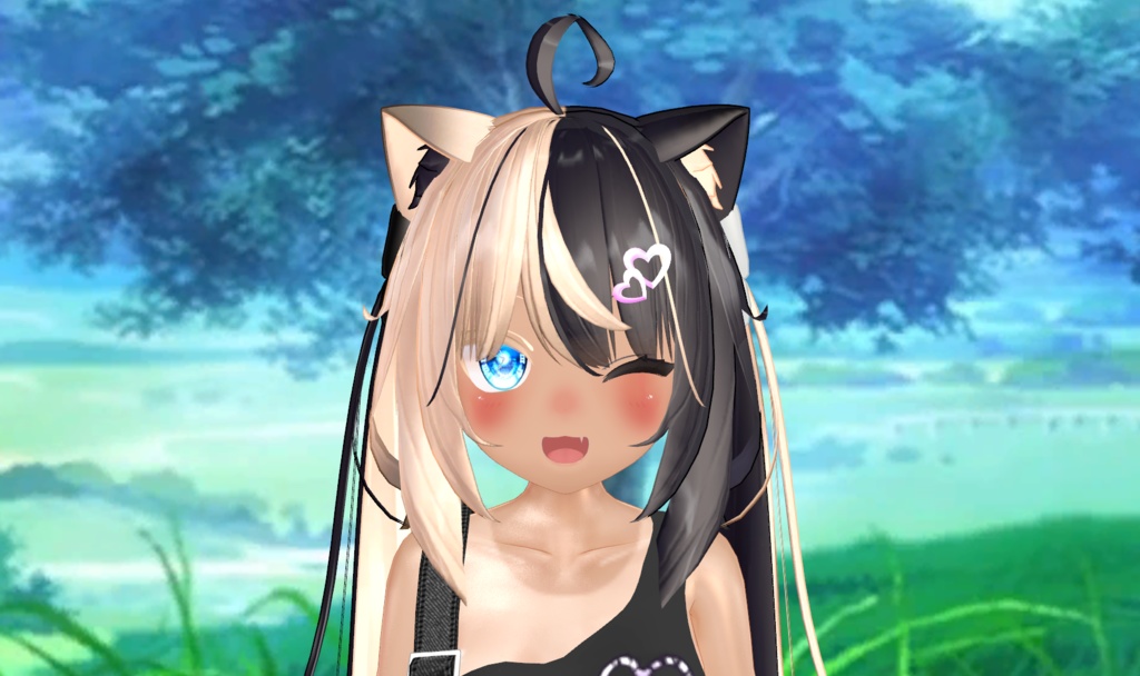 Colorful Double Heart Hairpin for All Avatars | 全アバター共通のカラフルなダブルハートヘアピン