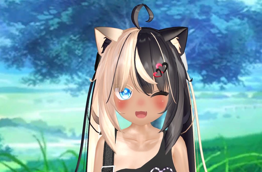 Colorful Double Heart Hairpin for All Avatars | 全アバター共通のカラフルなダブルハートヘアピン