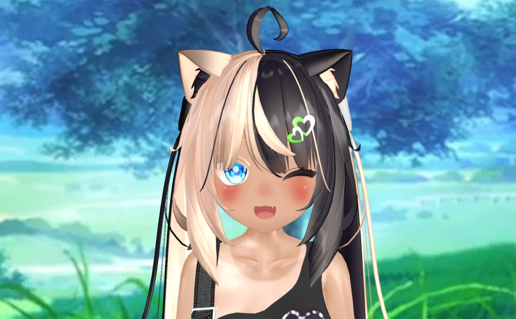 Colorful Double Heart Hairpin for All Avatars | 全アバター共通のカラフルなダブルハートヘアピン