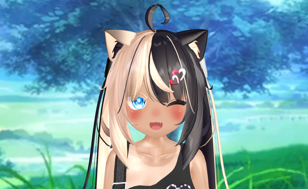 Colorful Double Heart Hairpin for All Avatars | 全アバター共通のカラフルなダブルハートヘアピン