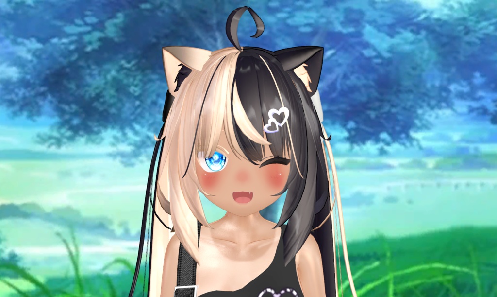 Colorful Double Heart Hairpin for All Avatars | 全アバター共通のカラフルなダブルハートヘアピン