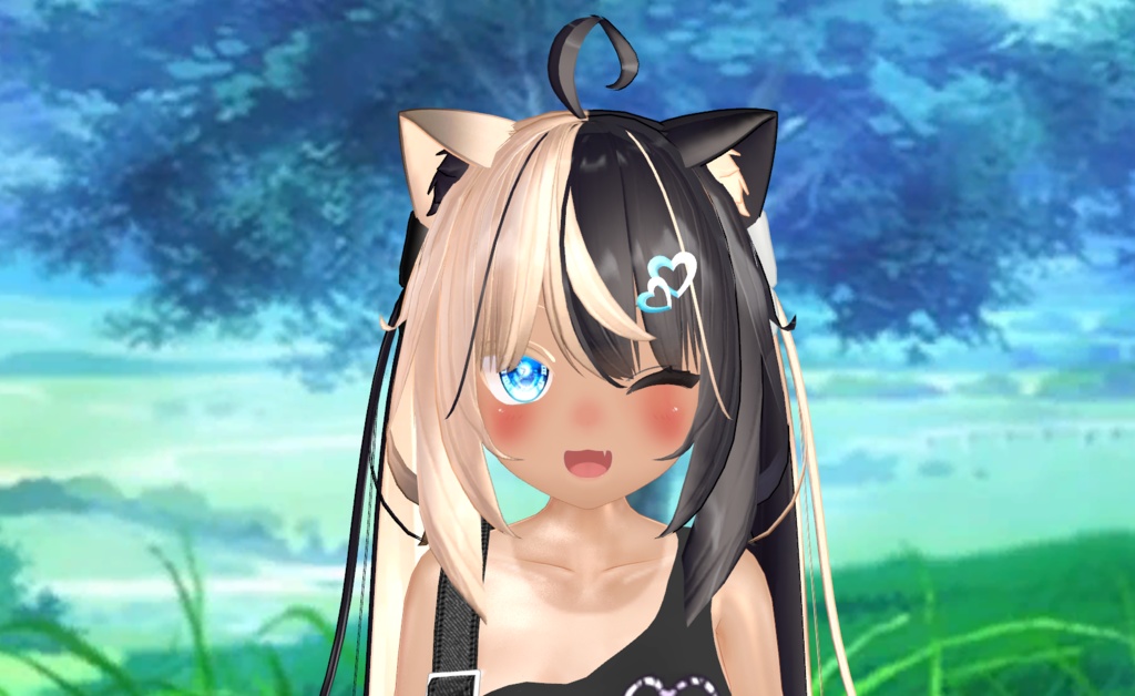 Colorful Double Heart Hairpin for All Avatars | 全アバター共通のカラフルなダブルハートヘアピン