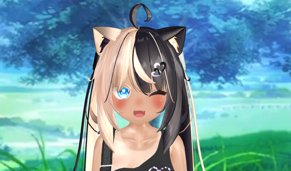 Colorful Double Heart Hairpin for All Avatars | 全アバター共通のカラフルなダブルハートヘアピン