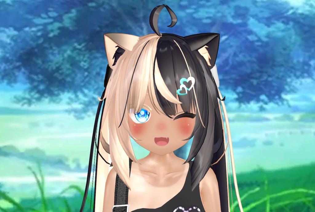 Colorful Double Heart Hairpin for All Avatars | 全アバター共通のカラフルなダブルハートヘアピン