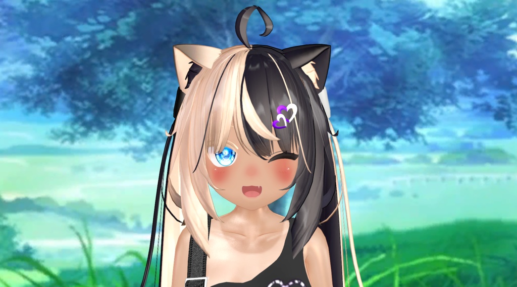 Colorful Double Heart Hairpin for All Avatars | 全アバター共通のカラフルなダブルハートヘアピン