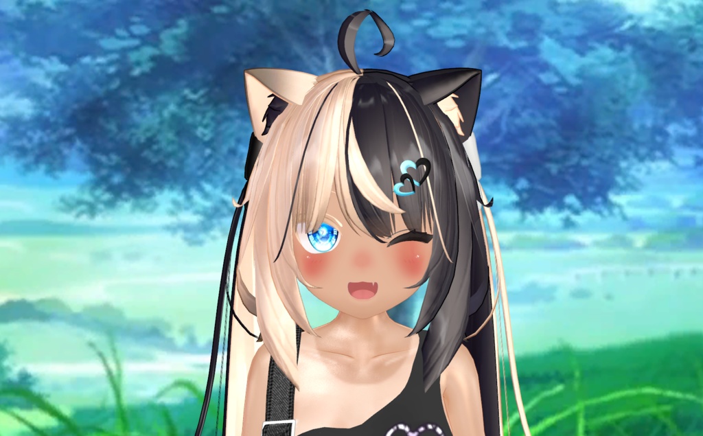 Colorful Double Heart Hairpin for All Avatars | 全アバター共通のカラフルなダブルハートヘアピン