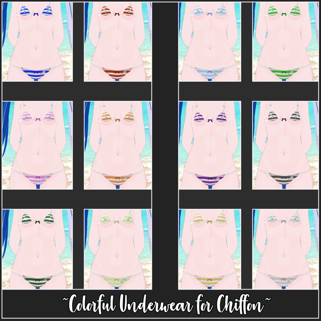 Colorful Shimapan Underwear for Chiffon | シフォンのカラフルしまぱん下着
