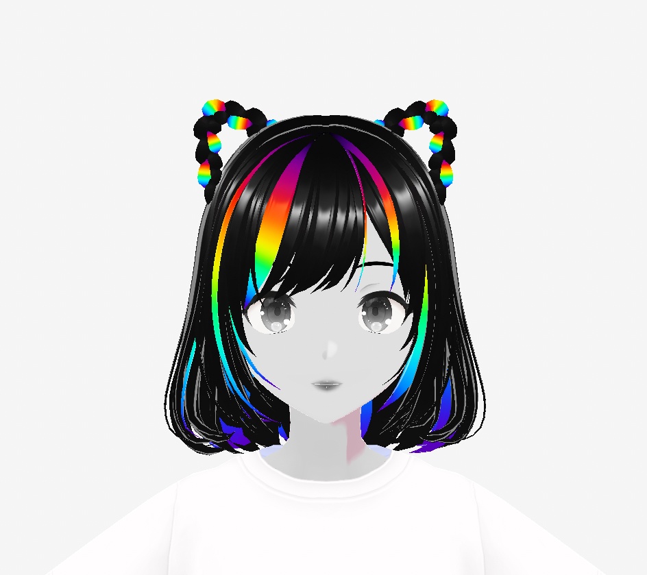 Vroid Rainbow Cat Hairstyle