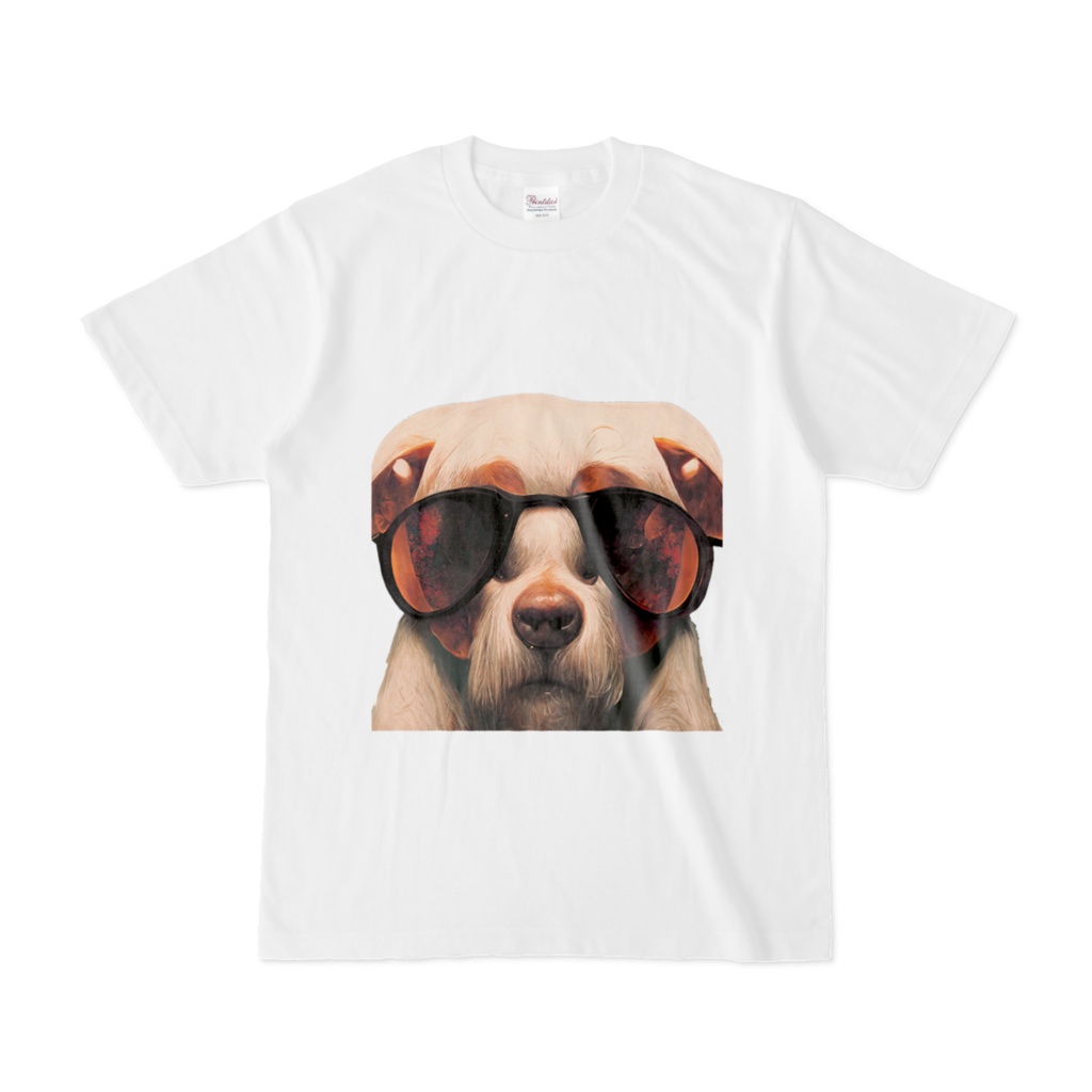 オリジナルTシャツ　犬　ワンちゃん　サングラス　顔　カラフル　おしゃれ　芸術的　個性的