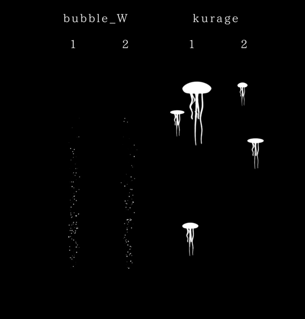 【APNG素材】くらげと漂うあわ素材
