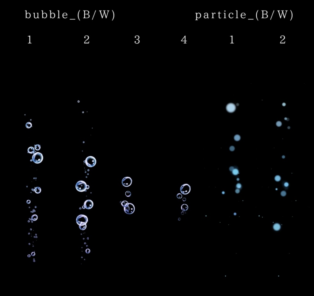 【APNG素材】くらげと漂うあわ素材