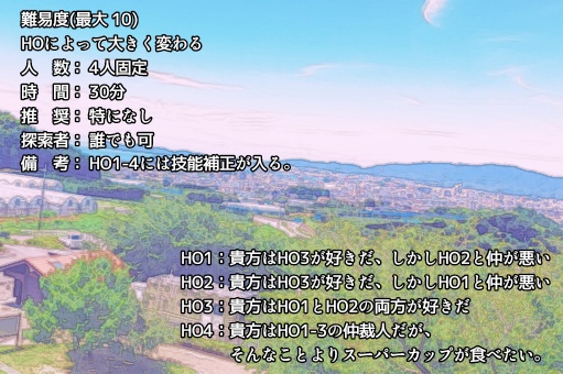 【CoC 6th】まって、私のために争わないで! 【SPLL:E109280】