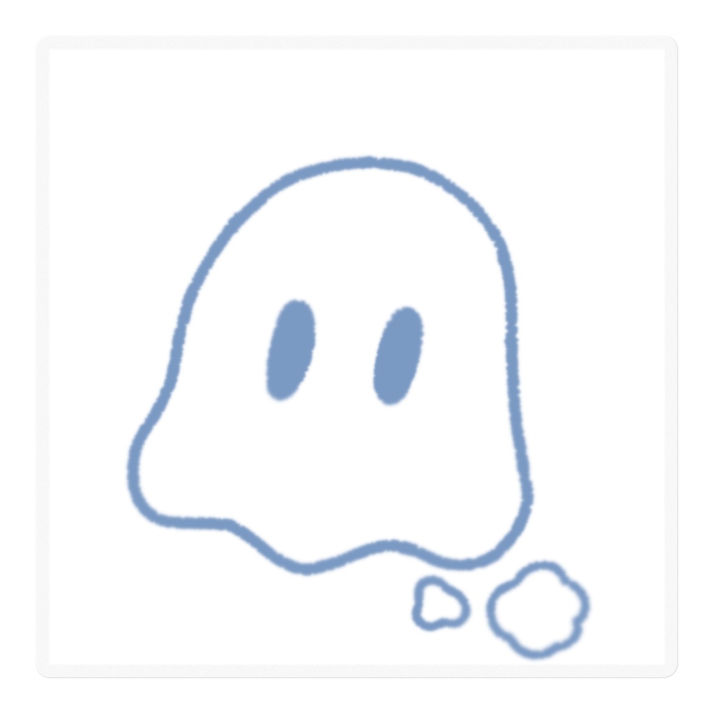 あおいおばけくんステッカー