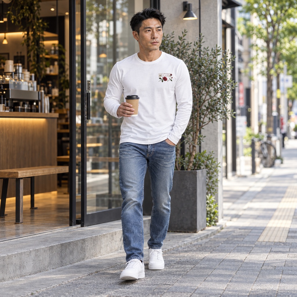 FOX DE LA ROSE 公式ロングスリーブTシャツ(ホワイト)