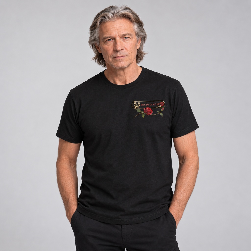 FOX DE LA ROSE 公式ロゴTシャツ(ブラック・半袖)