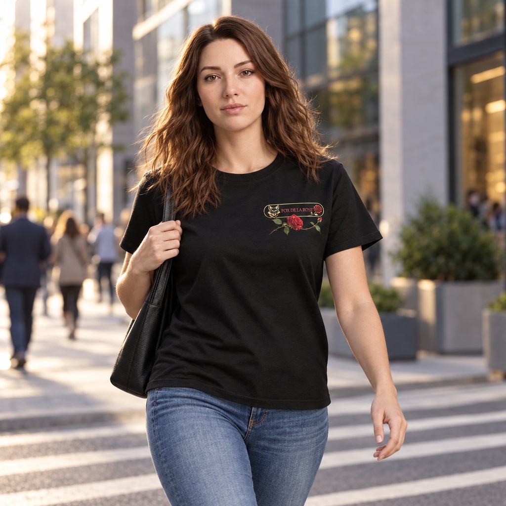 FOX DE LA ROSE 公式ロゴTシャツ(ブラック・半袖)