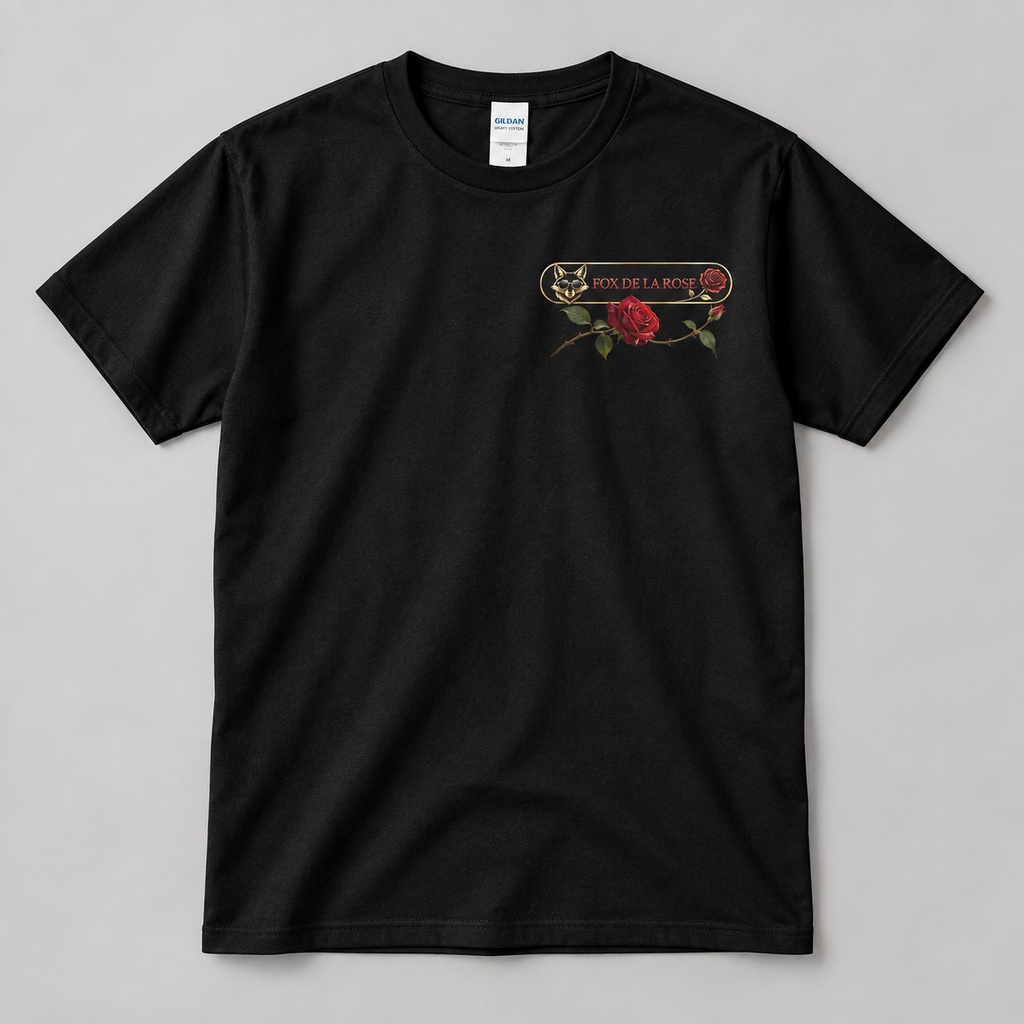FOX DE LA ROSE 公式ロゴTシャツ(ブラック・半袖)