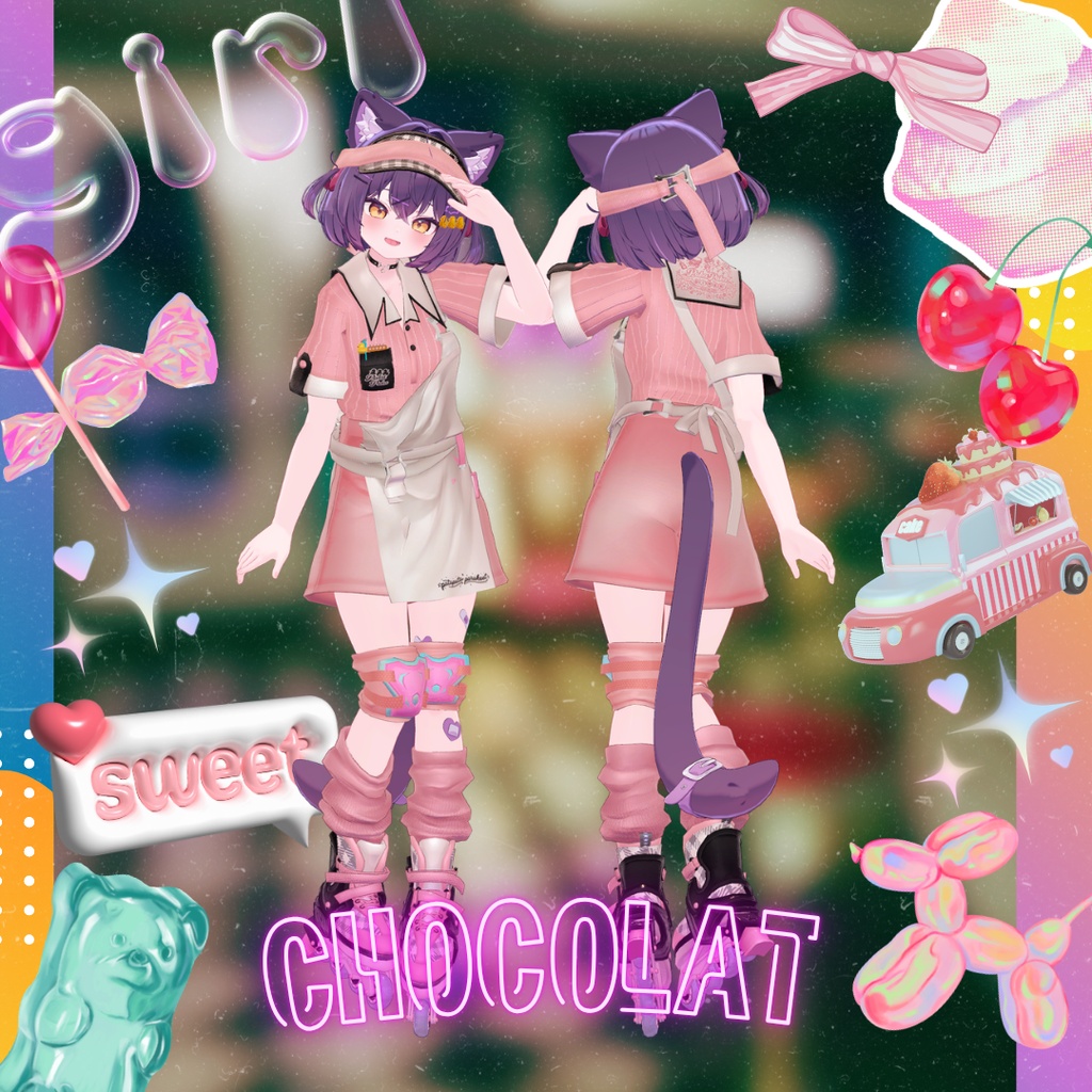 【複数アバター対応】PukaPukaDINER【VRChat想定3D衣装】