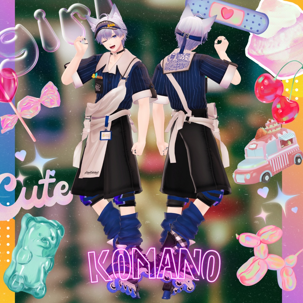 追加対応SALE!【複数アバター対応】PukaPukaDINER【VRChat想定3D衣装】