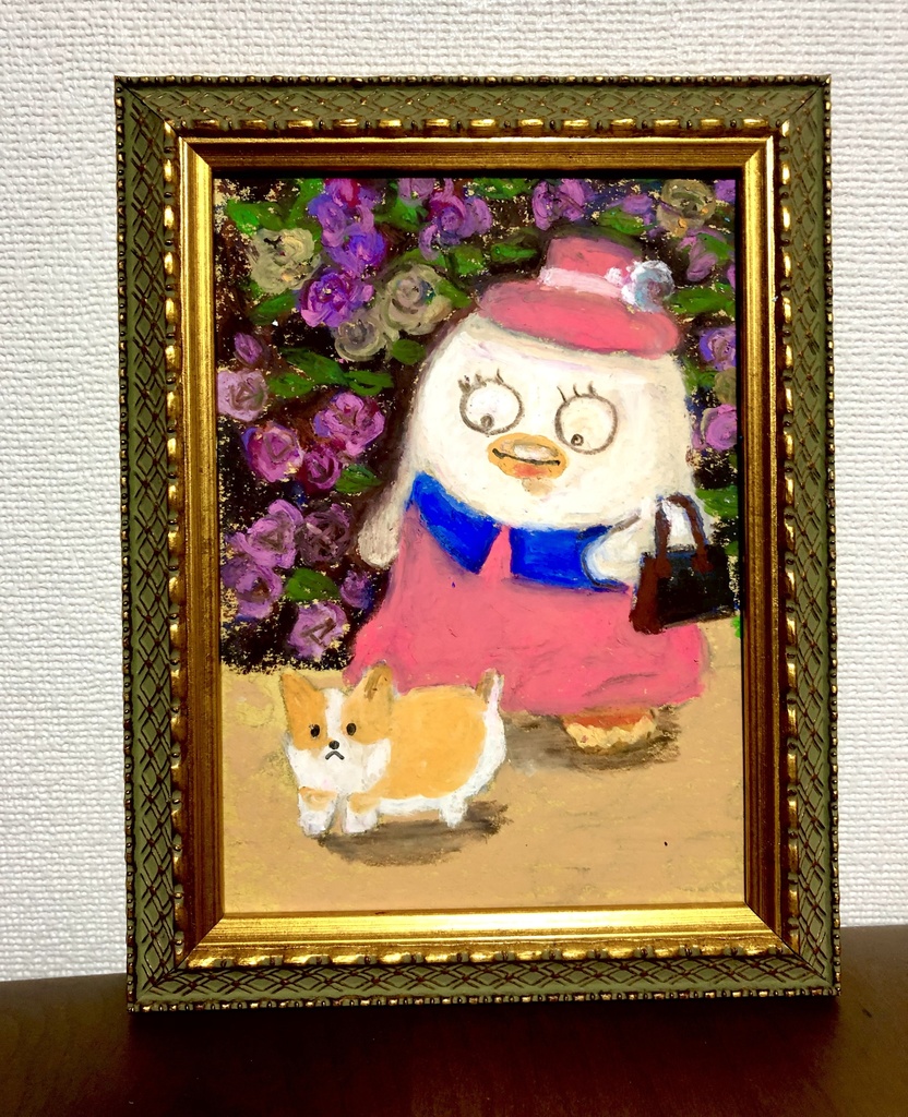 名画風額縁+エリザベスのイラストセット