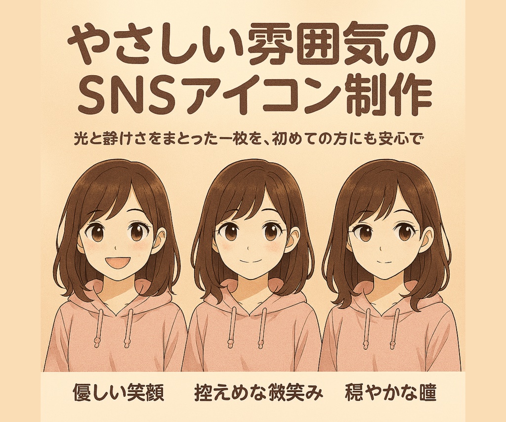 やさしい雰囲気のSNSアイコン制作