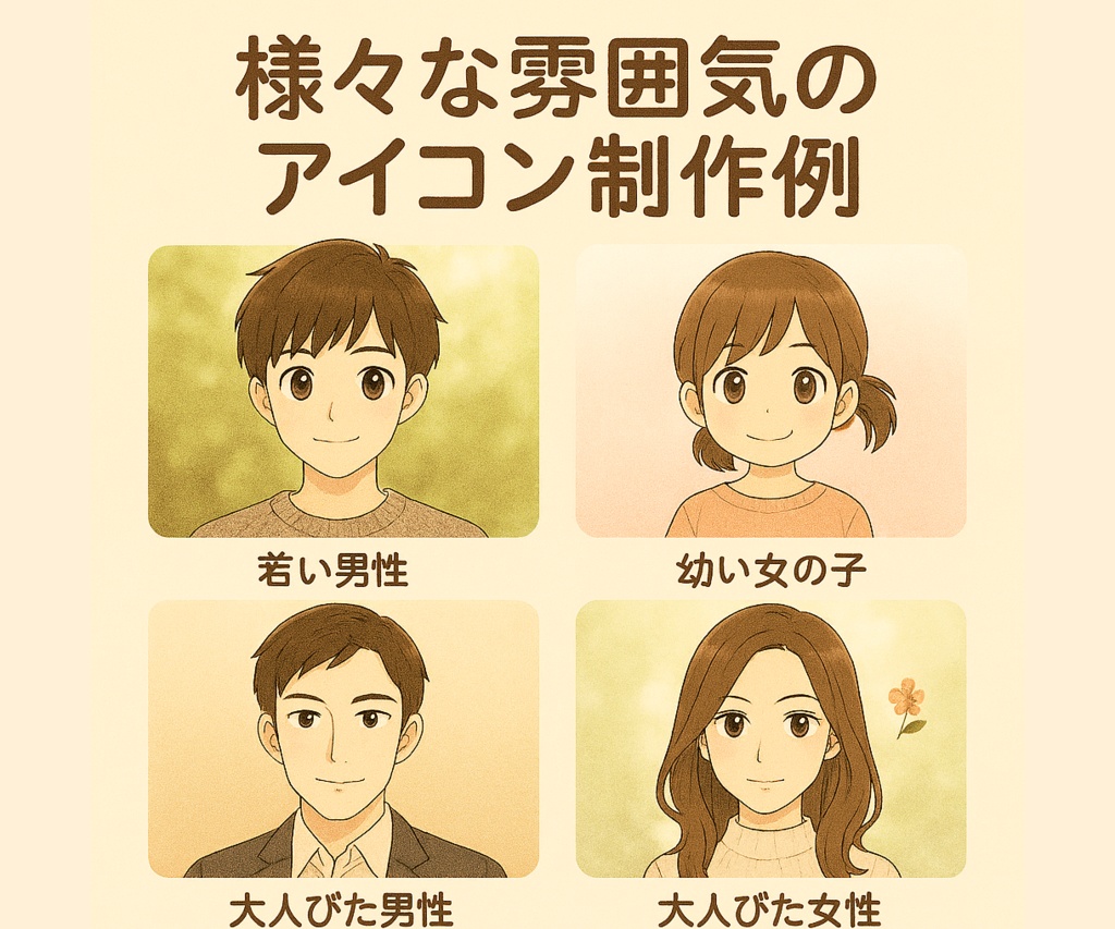 やさしい雰囲気のSNSアイコン制作