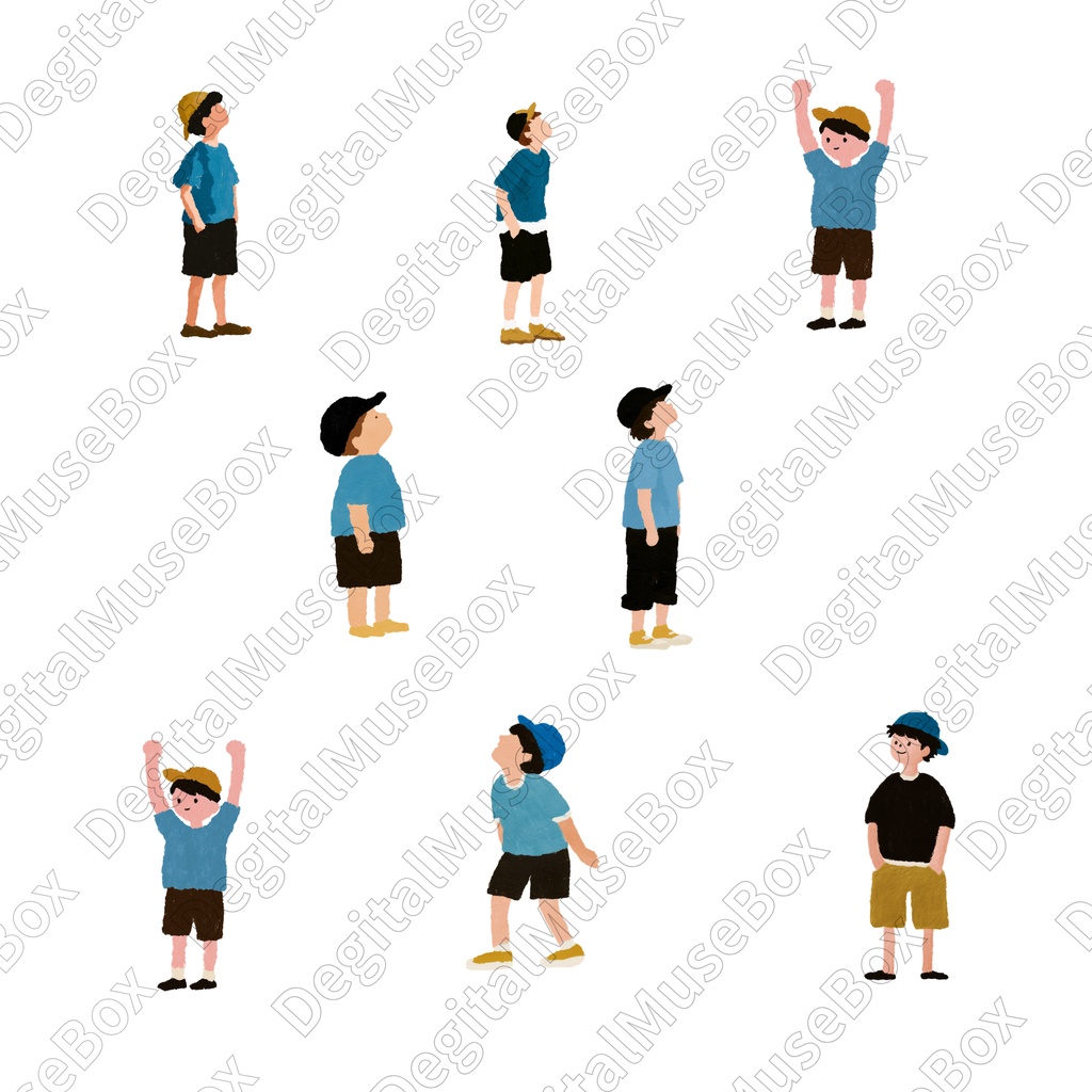 可愛い子供大人ドローン&飛行機クリップアート99種類セット