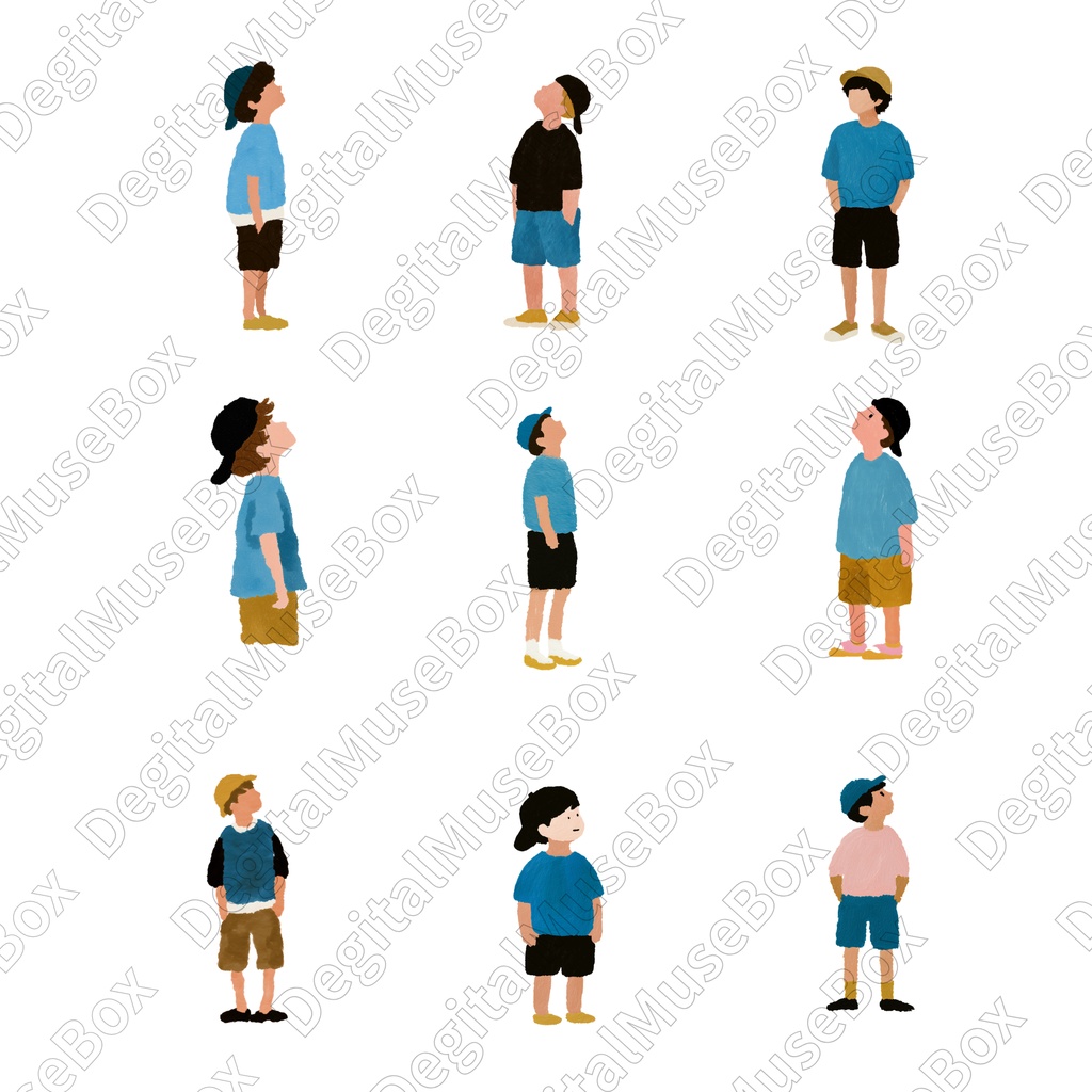 可愛い子供大人ドローン&飛行機クリップアート99種類セット